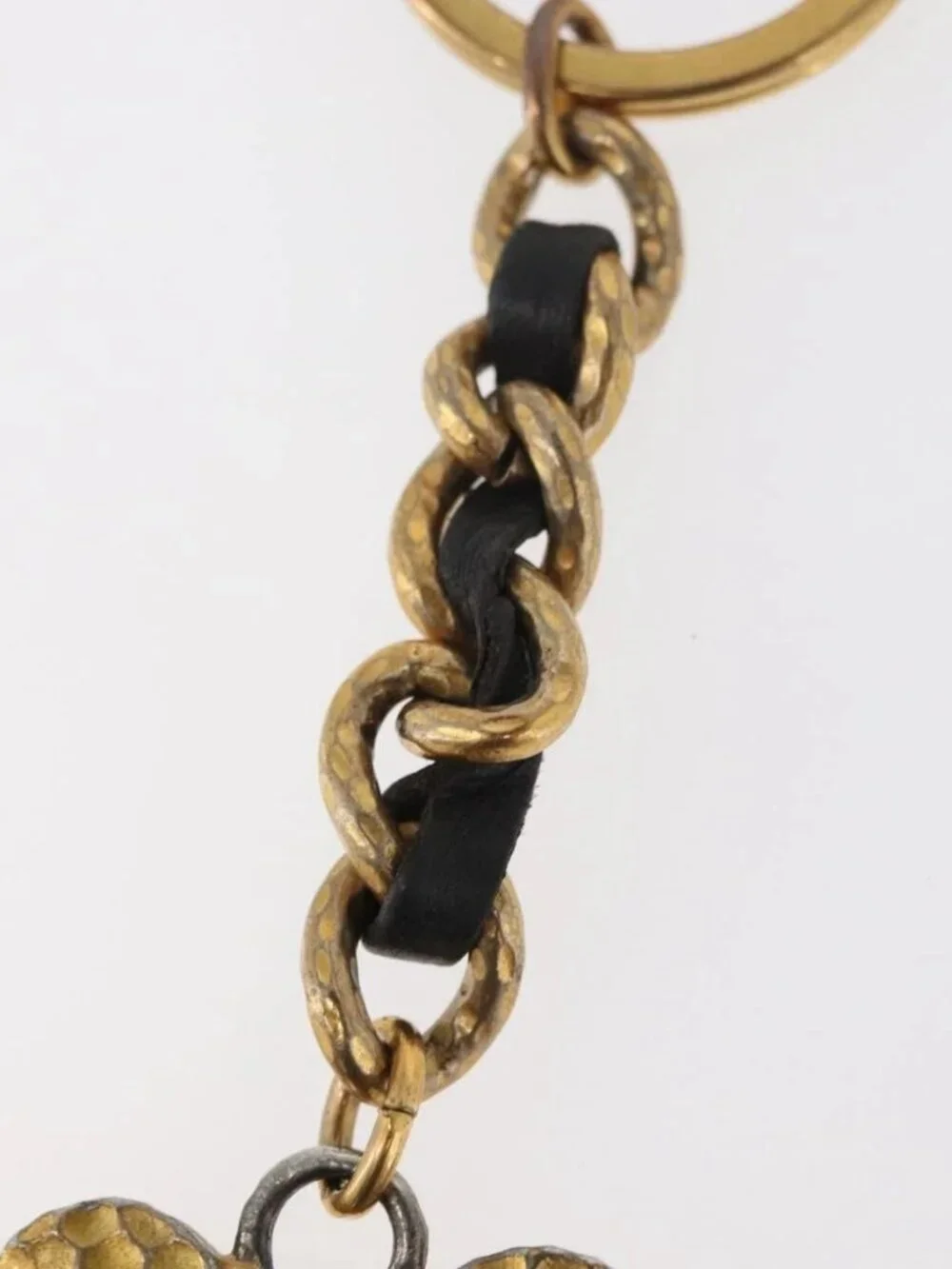 CHANEL COCO Mark Key Ring Charm metal Gold CC Auth bs34873